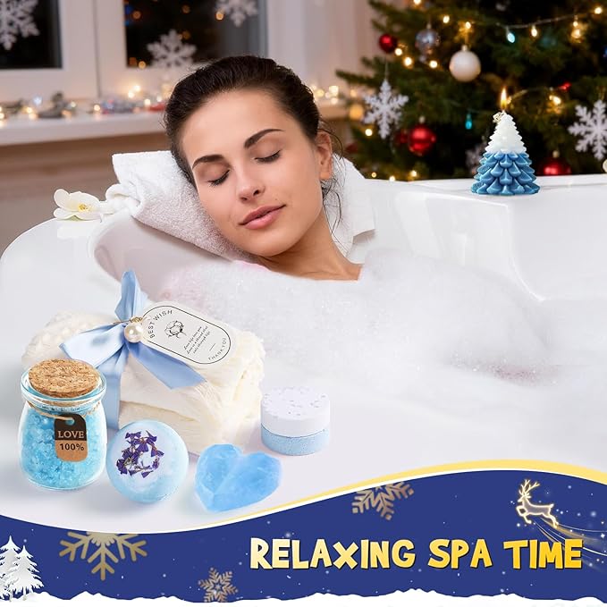 Advent Calendar 2025 Women-12 Days of Christmas Advent Calendars for Adult Women and Teen Girls, Luxury Spa Self Care Christmas Gifts Basket Countdown Calendar for Mom Wife Girlfriend Blue