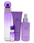 Perry Ellis 360 Purple Women 3.4oz EDP Spray, 7.5ml EDP Mini Spray, 4oz Body Mist, 3oz Shower Gel 4 Pc Gift Set