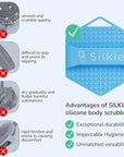 Silicone Body Scrubber - Exfoliating Bath Brush and Skin Cleanser - Shower Sponge for Gentle Body Scrub and Wash - Silicone Scrubbing Care Tool for a Refreshed and Renewed You - Blue