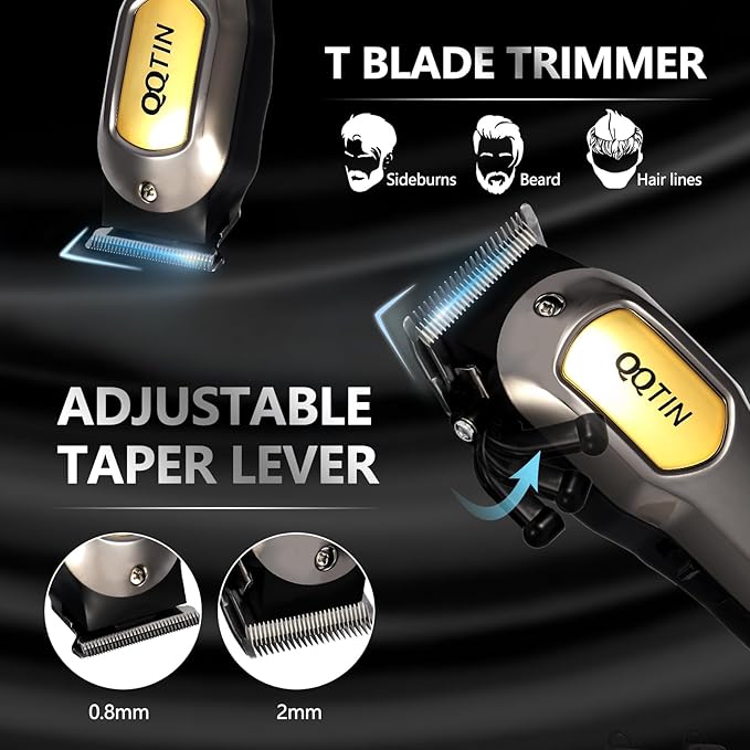 Hair Clippers for Men Professional - 7500RPM Cordless Clippers and Trimmers Set with Long Battery Life - USB-C Rechargeable Electric Hair Cutting Kit for at-Home Use (Silver)