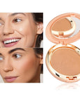 Oulac Shimmer Bronzer Powder Face Makeup with Mirror Cruelty-Free B01