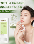 Sunscreen Stick SPF PA50++++ Centella Sunscreen Korean Sunscreen Stick Soothing Moisture Matte Sun Stick for Face & Body Non Greasy, No White Cast