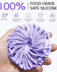 Silicone Body Scrubber 2 Counts, Exfoliating Body Wash Scrubbers Exfoliator, Shower Body Brush for Effective Showering Exfoliation and Gentle Massage (Black+Purple)