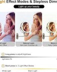 9" Wall Mounted Lighted Makeup Mirror,4000mAh Rechargeable Double Sided 1X/10X Magnifying Mirror with Light,3 Color Lights,Touch Dimmable,Extended Arm 360 Rotation Wall Mounted Makeup Mirror
