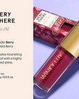 Winky Lux Very There Lip Oil, Hydrating Berry Tint with Jojoba Oil, Non-Sticky Glossy Lip Oil, Tinted Red Gloss for Juicy Lip, Berry