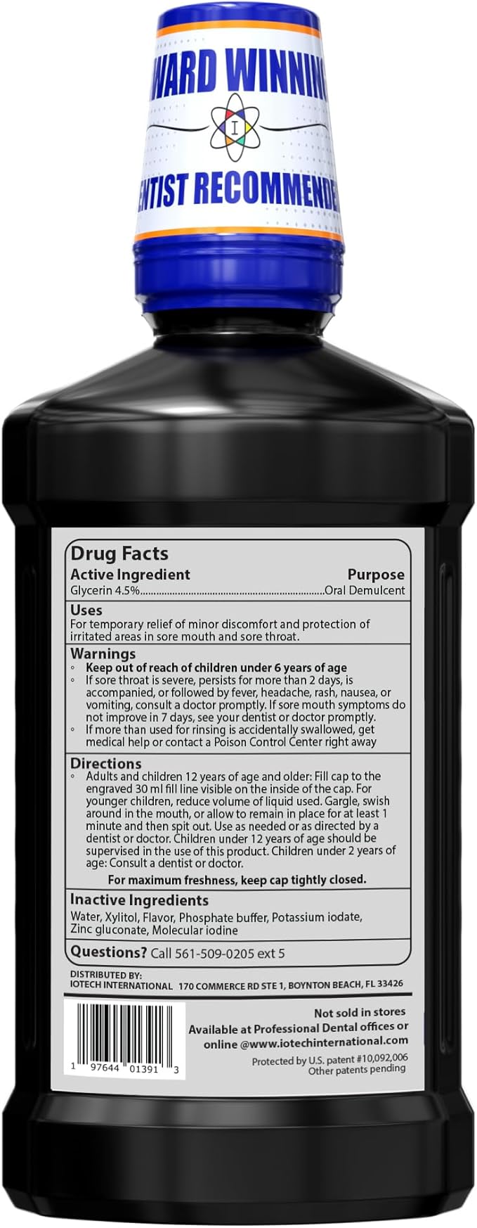 ioRinse Maximum Relief (MR) Mouthwash - Dentist & Oncologist Approved & Recommended for Patients with Oral Mucositis, Mouth Sores, Oral Ulcers, Dry Mouth, Canker Sores and Mouth Irritation. Mint 1L