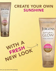 Jergens Natural Glow Self Tanner Body Lotion, Sunless Tanning, Medium to Deep Skin Tone, Daily Moisturizer with Coconut Oil, Vitamin E and Antioxidants, 7.5 Oz