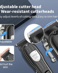 Professional Hair Clipper Kit, Rechargeable Cordless Barber Kit and Hair Cutting Set, Electric Foil Shavers and Beard Trimmers, Ear, Nose Hair Trimmer Set & Facial Grooming Tool (Black)