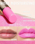 Oulac Moisturizing Shine Pink Lipstick for Women - 2 in 1 Glossy Bright Pink Tinted Lip Balm, Hydrating Winter Lipstick for Dry Lips,Shine Juicy Finish Vegan 2.2g/0.07oz (15)