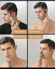 Suttik Hair Clippers for Men Nose and Beard Trimmer Set of 3, Professional Cordless Barber Clippers for Hair Cutting Grooming Kit, Rechargeable, LCD Display
