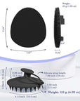 Manmihealth Silicone Hair Scalp Massager & Soft Bath Glove Set 2 PCS, Extra-large Shampoo Scalp Brush with Body & Face Scrubber for All Hair Skin Types with a Free Silicone Strap&Hook Style 1(Black*2)
