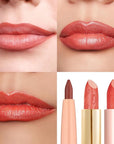 Oulac Lipstick & Lipliner Set 3PCS High Impact Lipcolor with Moisturizing Formula, Vegan Beauty, Full-Coverage Lip Color, Gift Lipstick for Women, LL05+GM12+PG04