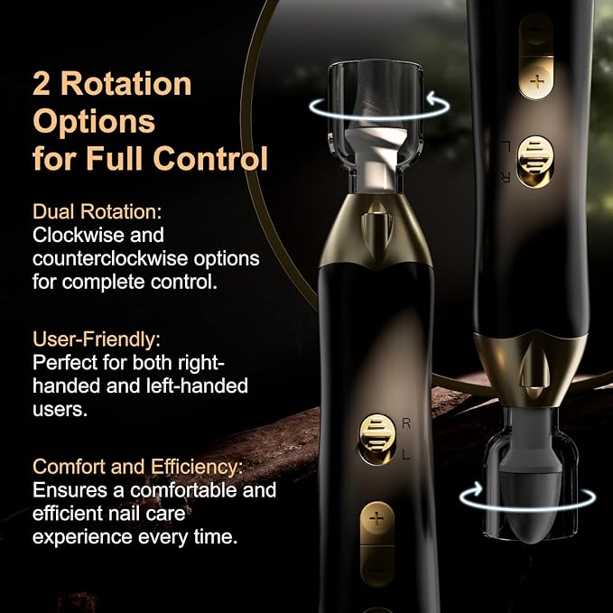 Electric Nail File Drill: Rechargeable Codless Nail Drill Set Kit for Acrylic Gel Dip Powder Nails, 9-Speed Professional Manicure Pedicure Machine, Portable and Lightweight for Home & Salon Use