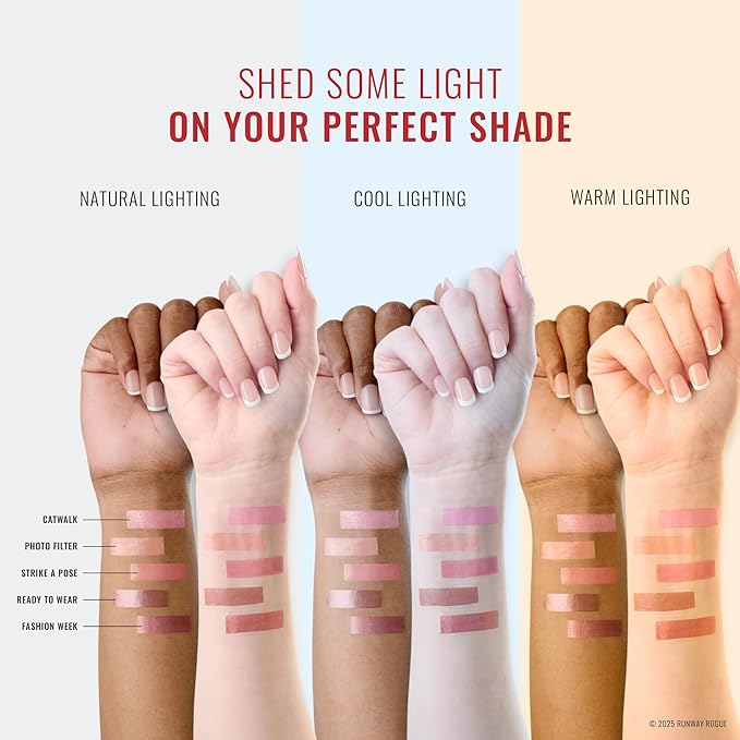 Runway Rogue LuxGloss Lip Gloss, High-Pigment Shimmery Rose-Gold Lip Gloss, ‘Fashion Week’