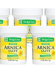 De La Cruz Arnica Salve - Foot Cream for Dry Cracked Heels and Feet - Moisturizing Hand Salve for Dried Hands - 24 Hour Moisture Foot Cream for Dry Cracked Feet and Rough Skin - (2 Ounces - 5 Jars)