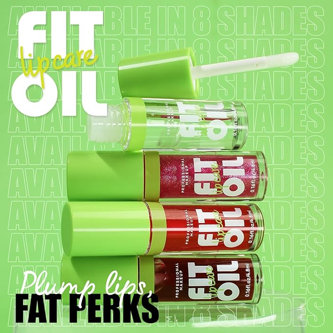 8 Colors Hydrating Lip Oil, Big Brush Head Lip Glaze Shiny Transparent Lip Glow Oil 0.35 Fl Oz, Glossy Finish (# 08)