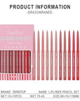 12 Colors Lip Liner Combo, Matte Lipstick Lip Liner Set, long-lasting Lip Pencil Waterproof & Non-Stick Cup, Smooth Texture High Pigmented Natural Lip Pen Makeup Gift