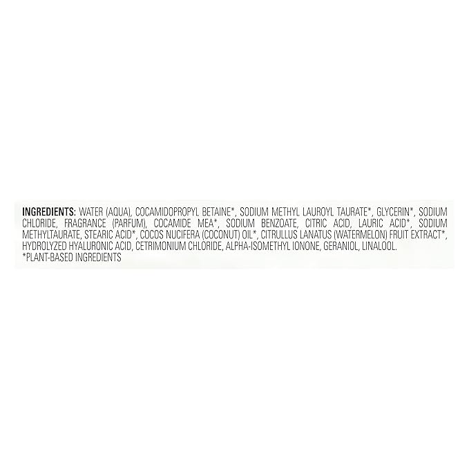 Love Beauty and Planet Plant-Based Body Wash Hydrate and Restore Skin Watermelon and Hyaluronic Acid Made with Plant-Based Cleansers and Skin Care Ingredients, 100% Biodegradable 20 fl oz