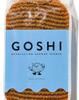GOSHI Exfoliating Shower Sponge - Rip-Resistant, Rapid-Drying Exfoliating Bath Sponge for All Skin Types - Marigold Yellow - Made in Japan