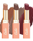 Oulac Color Rich Satin Lipstick Set For Women Nude Brown Lipsticks High Impact Lipcolor Tinted Lip Balm, Nourishing, Satin Finish, Moisturizing Creamy Formula, Vegan Gluten Free (10+12+13)