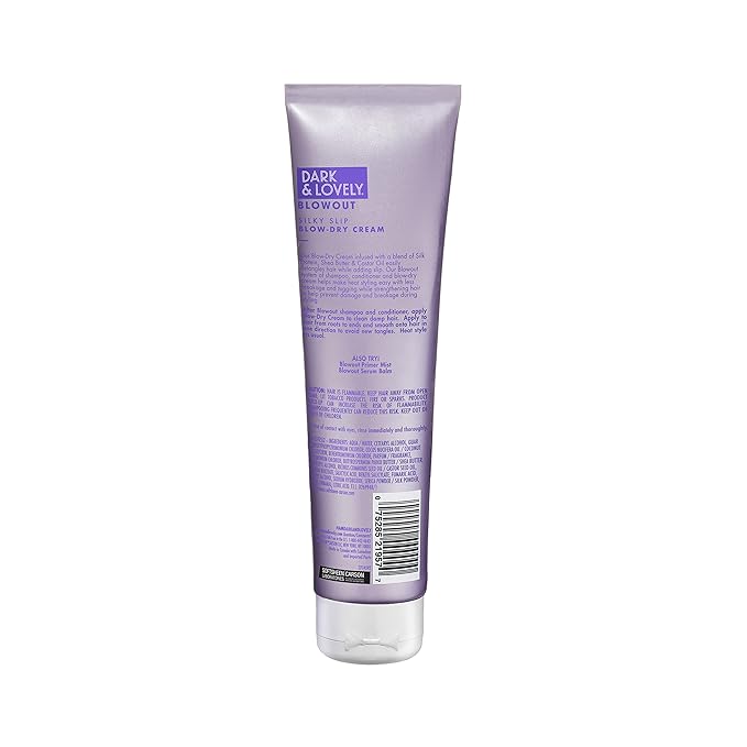 SoftSheen-Carson Interbeauty Dark&Lovely® Heat Protectant&Hair Detangler Moisturizing Blowout Silky Slip Blow Dry Cream with Silk Protein,Shea Butter&Castor Oil for All Curl Types Blow Dry Cream 5oz