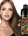Chestnut Brown Hair Dye Shampoo 3 in 1 for Men & Women, Natural, for 100% Gray Coverage, Brown Hair Colors in 10-15 mins, 16.9 Fl Oz