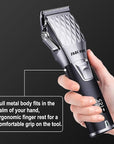 FADEKING® Professional Hair Clippers for Men - Cordless Hair Clippers, LCD Display Barber Clippers for Hair Cutting & Mens Grooming with Travel Case(Silver+Black)