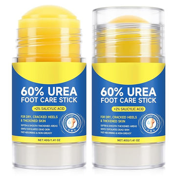 Urea Cream 60% Foot Balm Stick for Cracked Heels - Moisturizes, Exfoliates, and Softens Dry, Thickened Skin, Callus Remover for Feet(40g x 2 Pack)
