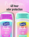Suave Aluminum-Free Deodorant, Kids & Teen Girls – Fresh Vibes Berry Bliss & Awesome Blossom, 48H Protection, 1.2 Oz Ea
