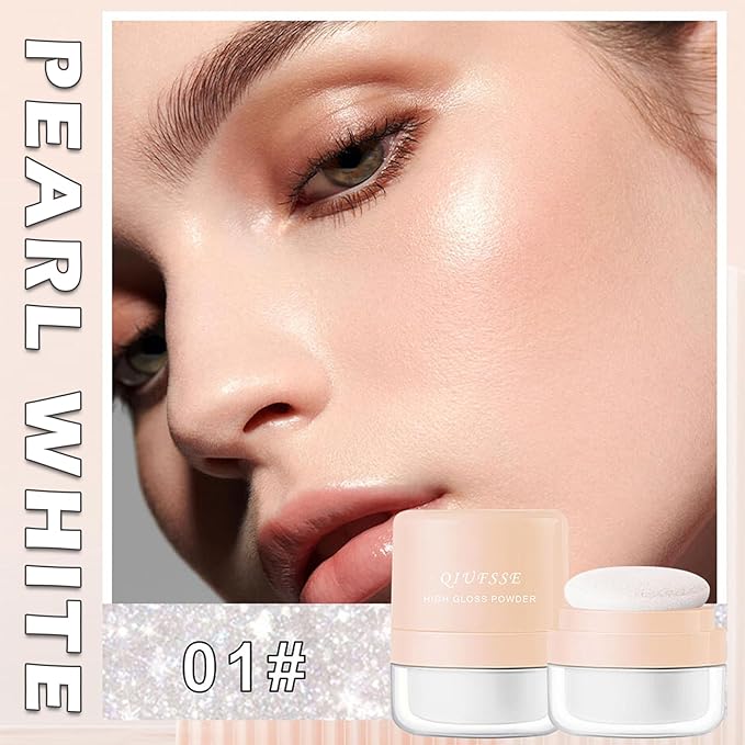 Body Hair Glitter Powder Highlighter Makeup Powder Polvo Makeup-Pearl White