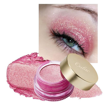 Oulac Pink Eyeshadow Glitter Eyeshadow Highly Pigmented Waterproof & Long Lasting Crease-Free Moisturizing Smooth Formula, Shimmer Glitter Eye Makeup. 6g (10)