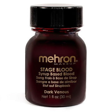 Mehron Makeup Stage Blood | Edible Fake Blood Makeup for Stage, Costume, Cosplay (1oz.) (Dark Venous)
