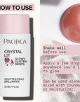 Pacifica Crystal Lit Glowy Glisten Drops – Face Makeup - Shimmery Multi-Use Liquid Blush/Highlighter for Radiant, Dewy Cheeks Luminous Glow Clean Beauty Vegan & Cruelty-Free Dermatologist Tested