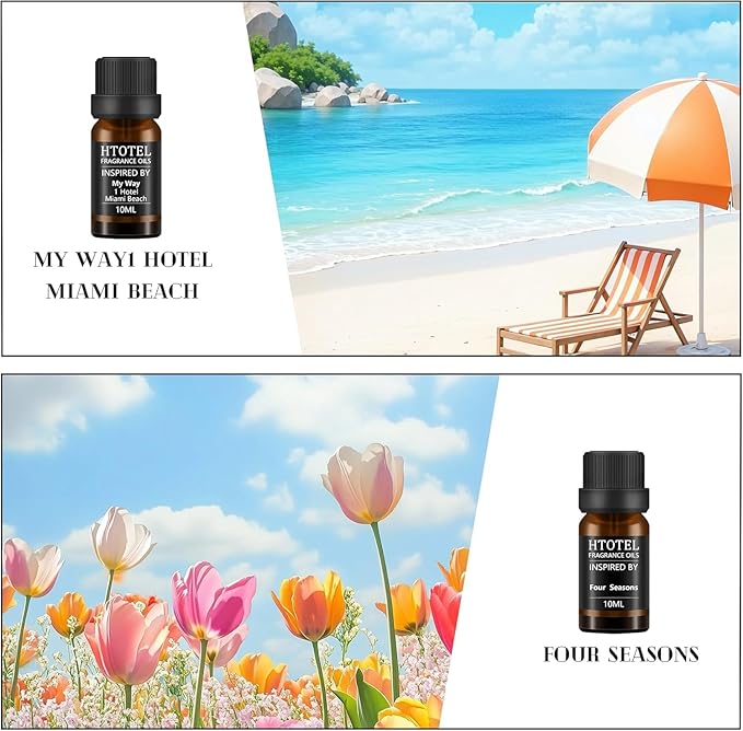Hotel Collection Diffuser Essential Oil Gift Set,Hotel Scents for Home,Stress Relief Air Freshening,Ritz Carlton,My Way,Westin,Wynn Las Vegas,Baccarat,Four Seasons,Aria,Marriott Beach Villas