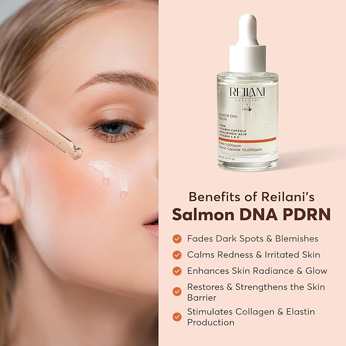 PDRN Salmon DNA Serum – Anti-Aging Face Serum with Hyaluronic Acid, Tripeptide & Vitamins (10,000ppm) – Hydrating Facial Serum for Blemishes, Collagen Boost & Fine Lines – Korean Skincare – 1 Fl Oz