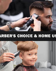 FADEKING® Professional Hair Clippers for Men - Cordless Hair Clippers, LCD Display Barber Clippers for Hair Cutting & Mens Grooming with Travel Case(Silver+Black)