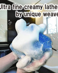 Terra Distribution Extra Rough, Exfoliating Washcloth [Made in Japan] Exfoliating Towel Special Texture Makes Fluffy Foam Lather, Back Scrubber, Dead Skin Cell Remover [Loofah for Women and Men] (BL)