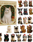 Cat Lovers Advent Calendar 2025-24 Days Christmas Countdown with Unique Cat Illustration Cards, Pop-Up Mechanism for Family Fun, Holiday Home Wall Decor