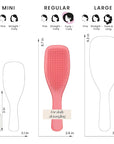 Tangle Teezer Ultimate Detangler Curly Hair Brush, Dry & Wet Hairbrush, Reduces Frizz & Breakage, for 3C to 4C Curly Hair Types, Coral Pink
