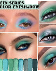 evpct 9 Colors Green Eyeshadow Palette, Light Bright Emerald Dark Teal Green Glitter Metallic Shimmer Sparkly Eye Shadow Eyeshadow Palette Makeup for Older Women Blue Eyes, Highly Pigmented Waterproof