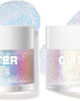 LANGMANNI Holographic Body Glitter Gel for Body, Face, Hair and Lip.Color Changing Glitter Gel Under Light. Vegan & Cruelty Free-1.35 oz (1# Golden Ocean+2# Sparkling Pink)