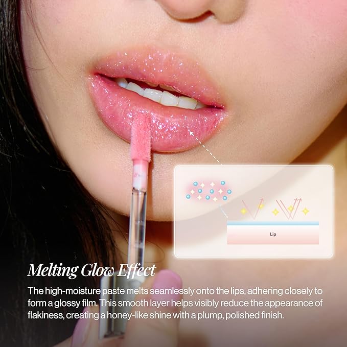 ENTROPY MAKEUP Tulle Lip Gloss, Lightweight 3D Pearl Shimmer, Ultra-Gloss High Shine, Non-Sticky Moisturizing Lip Gloss with Peptide Complex, Frill