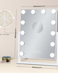 Vanity Mirror with Lights,Lighted Vanity Mirror with 12 Dimmable Bulbs for Dressing Room & Bedroom,3 Color Lighting,Modes Detachable 10x Magnification 360°Ratation (White) 14.6" L x 17" W