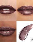 evpct Dark Brown Metallic Glitter Lip Liner and Lipstick Combo Lip Gloss Stain Set Makeup for Women Long Lasting Waterproof 24, Chocolate Metallic Shimmer Frosted Iridescent Shiny Liquid Lipstick 11