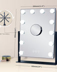 Vanity Mirror with Lights,Lighted Vanity Mirror with 12 Dimmable Bulbs for Dressing Room & Bedroom,3 Color Lighting,Modes Detachable 10x Magnification 360°Ratation