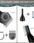 Beard Trimmer for Men Professional Mens Beard Grooming Kit T-Blade Trimmer Electric Shaver Razor Nose Body Trimmer Hair Cutting Kit Cordless 7 in 1 Black