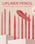 12 Colors Lip Liner Combo, Matte Lipstick Lip