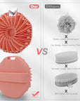 Silicone Body Scrubber, Exfoliating Body Scrubber for All Skin Types, Handheld Shower Brush with Rich Lathering and Easy Cleaning (Pink)
