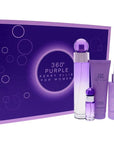 Perry Ellis 360 Purple Women 3.4oz EDP Spray, 7.5ml EDP Mini Spray, 4oz Body Mist, 3oz Shower Gel 4 Pc Gift Set