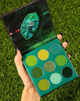 docolor Eyeshadow Palette 9 Colors Green Eyeshadow Gemstone Shadow Palette Highly Pigmented Mattes Shimmers Smokey Glitter Cream Colorful Powder Long Lasting Waterproof Makeup Palette